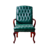 Leather Office Chair with beech wood frame, 70×70×110 cm - Green