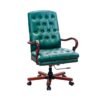 Leather Office Chair with beech wood frame, 70×70×110 cm - Green