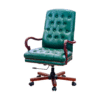 Leather Office Chair with beech wood frame, 70×70×110 cm - Green