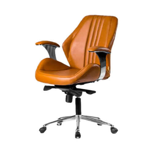 Modern Manager Office Leather Chair - lite brown