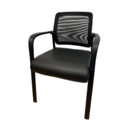 black Leather Waiting Chair