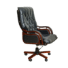 Modern Office Leather Chair with a wooden frame - black