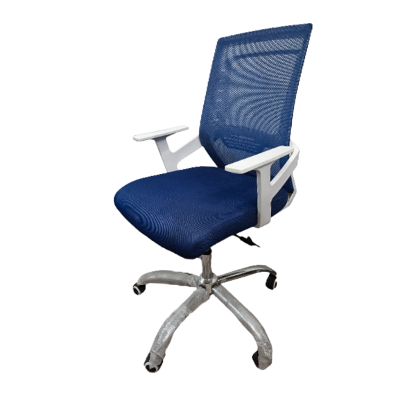 Ergonomic white blue medical mesh chair with breathable material
