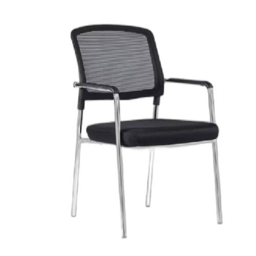 modern black  waiting mesh chair