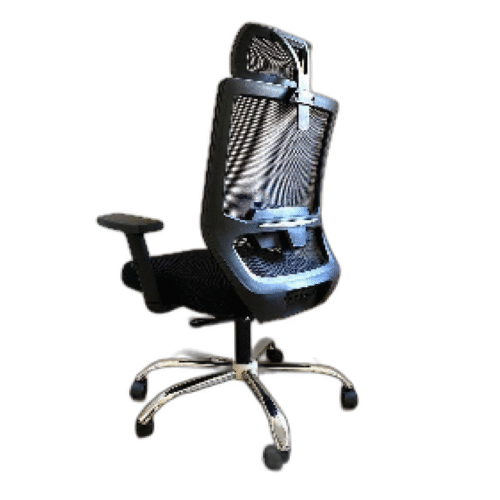 Ergonomic Black medical mesh chair with breathable material and lumber support with metal base