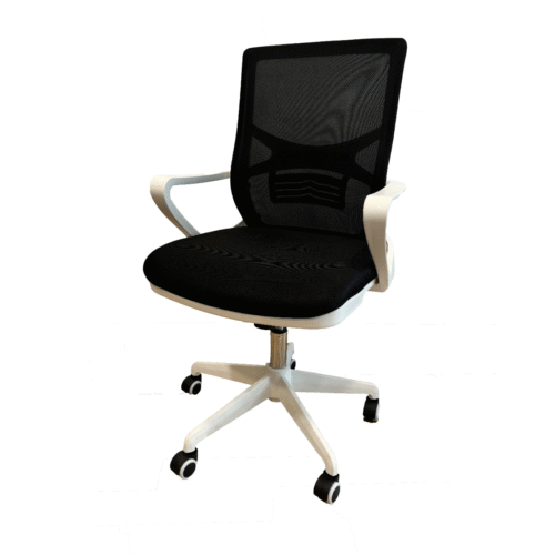 Adjustable Office Chair, Black and white, 24W x 50L cm