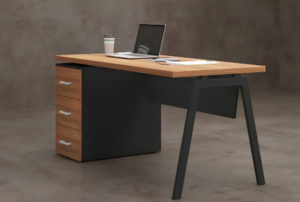 Desk with a distinctive design made of MDF wood and acrylic veneer, starting from a size of 120 cm.