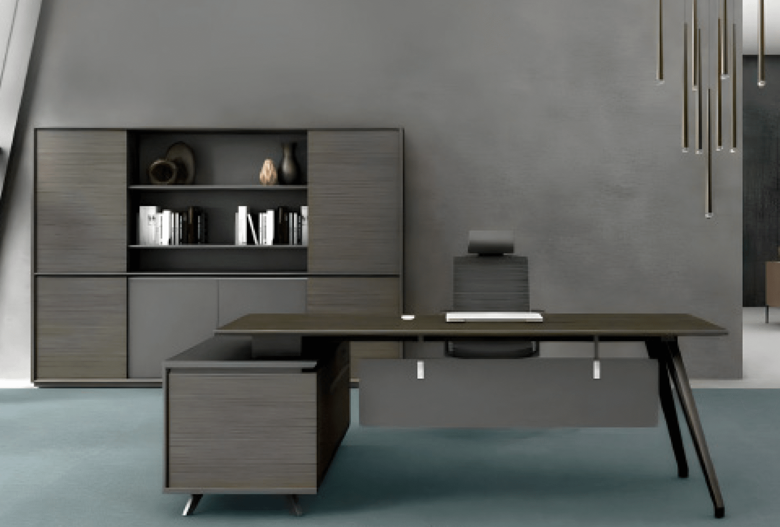 Desk with a distinctive design made of MDF wood and acrylic veneer, starting from a size of 180 cm.