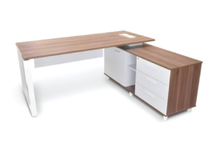 Desk with a distinctive design made of MDF wood and acrylic veneer, starting from a size of 160 cm.