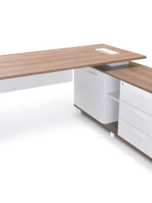 Desk with a distinctive design made of MDF wood and acrylic veneer, starting from a size of 160 cm.