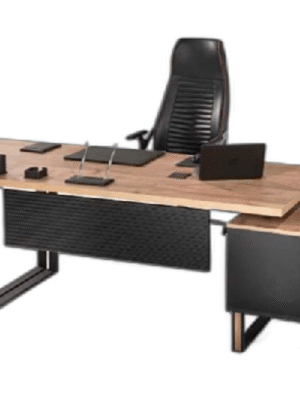 Desk with a distinctive design made of MDF wood and acrylic veneer, starting from a size of 160 cm.