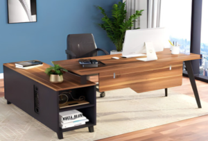 Desk with a distinctive design made of MDF wood and acrylic veneer, starting from a size of 160 cm.