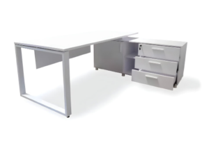 Desk with a distinctive design made of MDF wood and acrylic veneer, starting from a size of 160 cm.