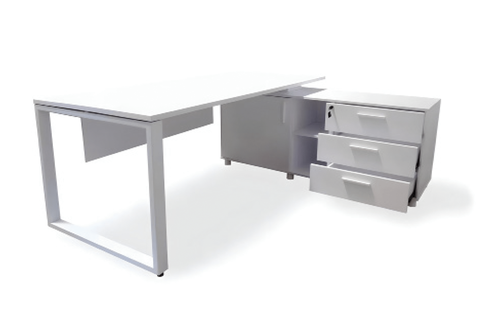 Desk with a distinctive design made of MDF wood and acrylic veneer, starting from a size of 160 cm.