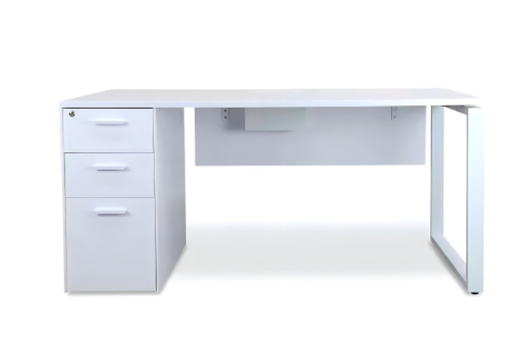 Desk with a distinctive design made of MDF wood and acrylic veneer, starting from a size of 120 cm.