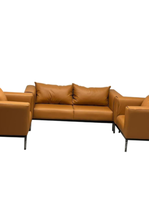 modern leather sofa set, 2 Armchairs + 3-Seater Sofa