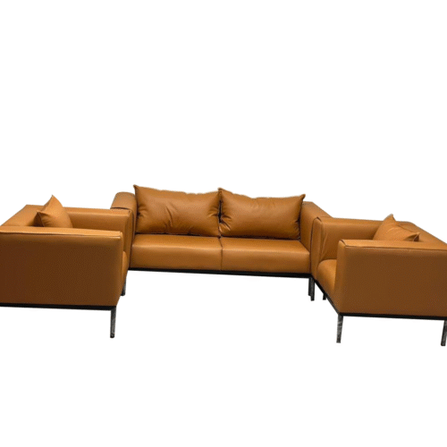 modern leather sofa set, 2 Armchairs + 3-Seater Sofa