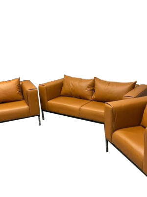 modern leather sofa set, 2 Armchairs + 3-Seater Sofa