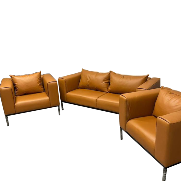modern leather sofa set, 2 Armchairs + 3-Seater Sofa