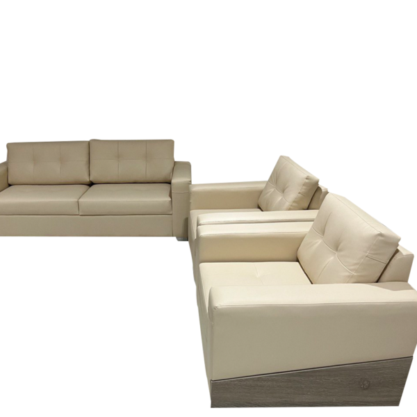 modern leather sofa set, 2 Armchairs + 3-Seater Sofa