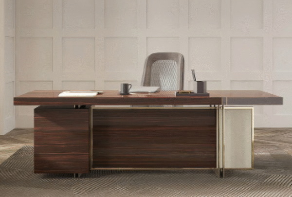 Desk with a distinctive design made of MDF wood and natural paint