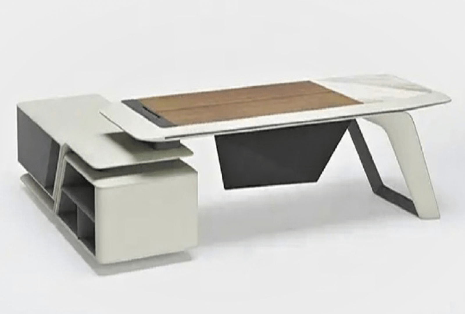 Desk with a distinctive design made of MDF wood and natural paint