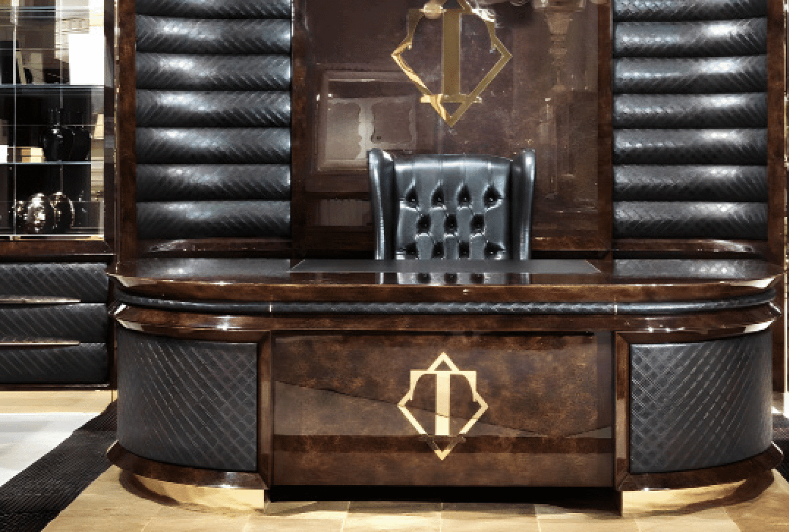 Desk with a distinctive design made of MDF wood and natural paint