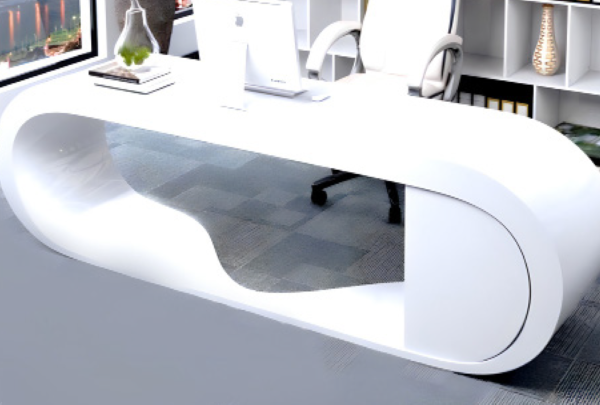 Desk with a distinctive design made of MDF wood and natural paint