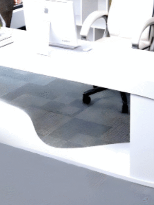 Desk with a distinctive design made of MDF wood and natural paint