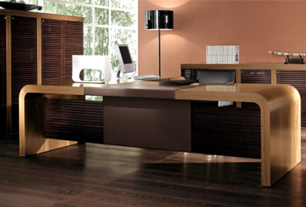 Desk with a distinctive design made of MDF wood and natural paint startign from 200cm