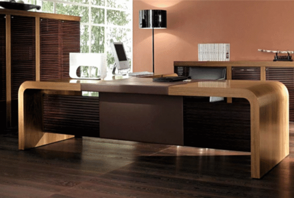 Desk with a distinctive design made of MDF wood and natural paint startign from 200cm