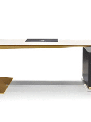 Desk with a distinctive design made of MDF wood and natural paint