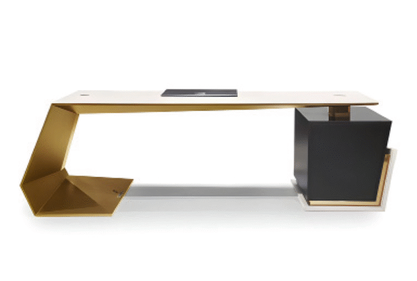 Desk with a distinctive design made of MDF wood and natural paint