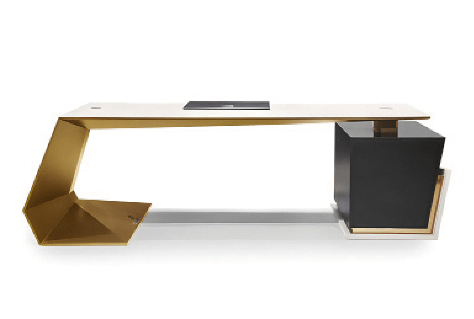 Desk with a distinctive design made of MDF wood and natural paint