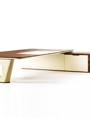 Desk with a distinctive design made of MDF wood and natural paint