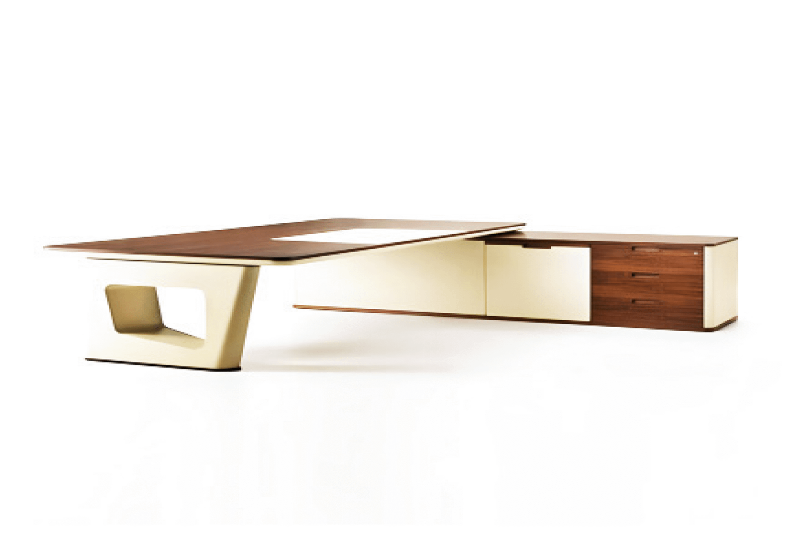 Desk with a distinctive design made of MDF wood and natural paint