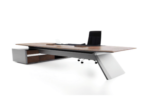 Desk with a distinctive design made of MDF wood and natural paint