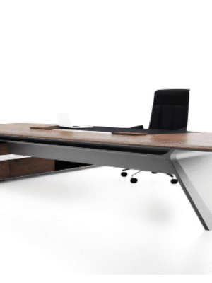 Desk with a distinctive design made of MDF wood and natural paint