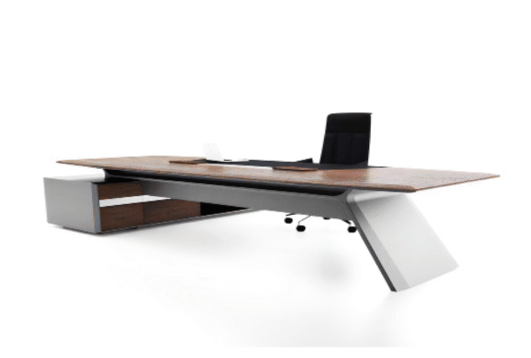 Desk with a distinctive design made of MDF wood and natural paint
