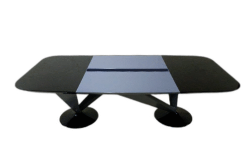 Meeting table with a distinctive design made of natural wood and natural oak veneer, starting from a size of 240 cm.