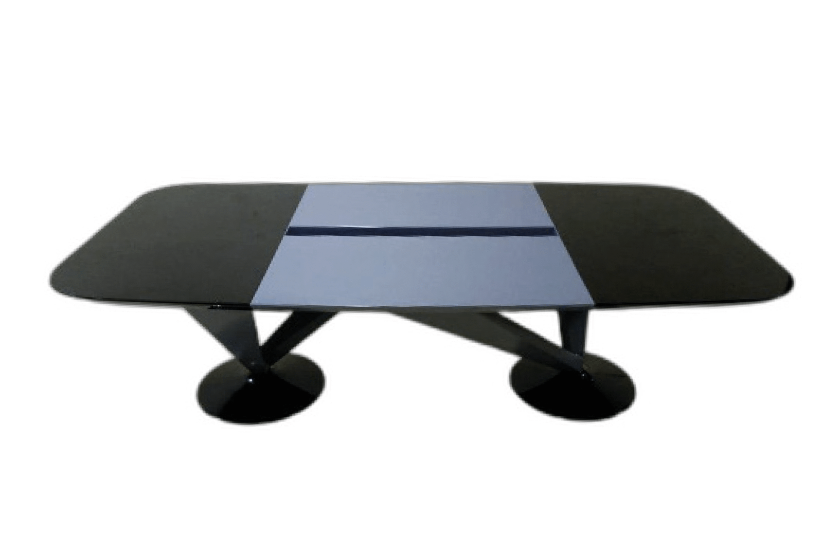 Meeting table with a distinctive design made of natural wood and natural oak veneer, starting from a size of 240 cm.