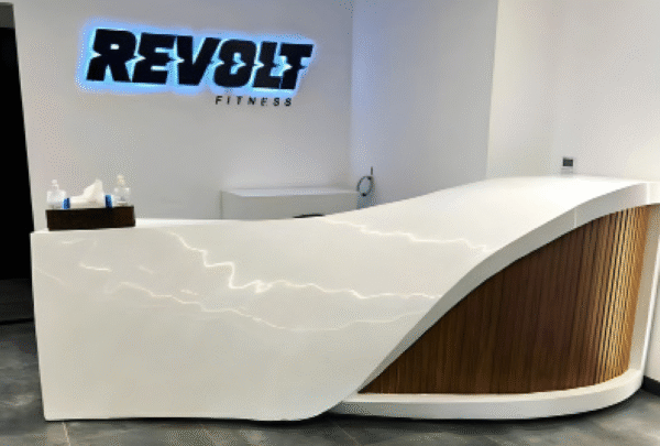 Desk with a distinctive design made of MDF wood and natural paint