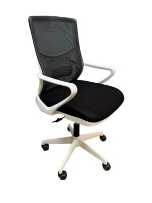 Adjustable Office Chair, Black and white, 24W x 50L cm