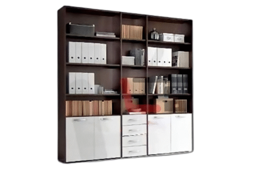 Wooden bookshelf made of MDF wood, starting from a size of 160 x 80 x 40 cm.