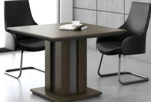 Meeting table with a distinctive design made of MDF wood, available in custom sizes.