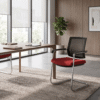 Frame Red Mesh Visitor Chair