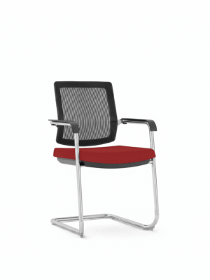 Frame Red Mesh Visitor Chair