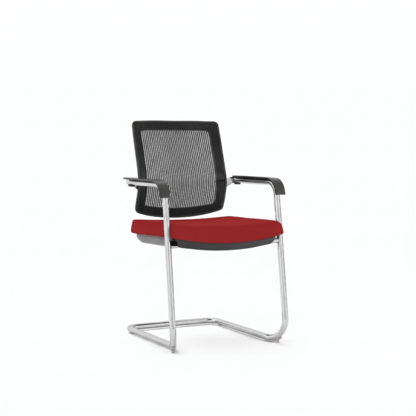 Frame Red Mesh Visitor Chair