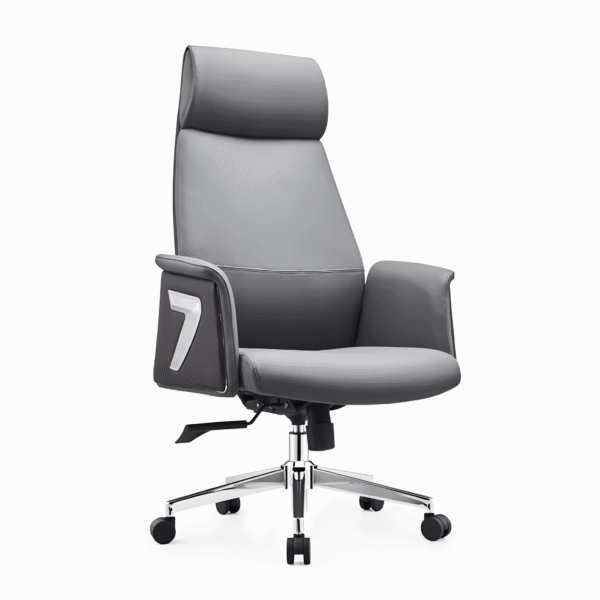 Chair 10 - White Background Contour Grey Executive Chair