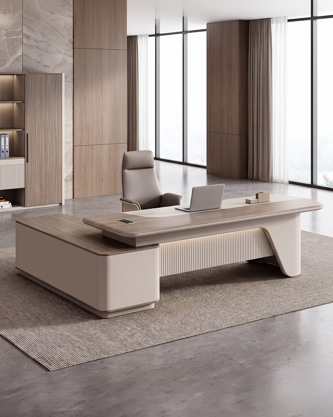 Plane L-Shaped Executive Desk